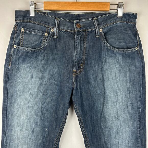 Levi's 527 Low Boot Cut Blue Denim Jeans 100% Cotton Men's Size 34x32 - Picture 7 of 11